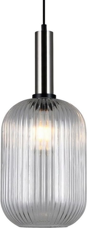 Antiola - Modernes hängendes hängendes Satin Nickel 1 Licht mit klarem Schatten, E27 - Italux