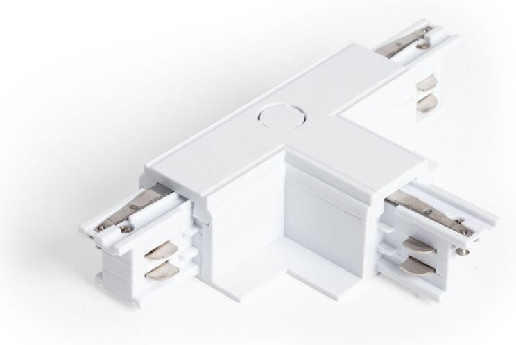 Ledkia - Verbinder 'Right Side' Typ t für 3-Phasenstromschiene Unterputz/ Einbau Aluminium Weiß