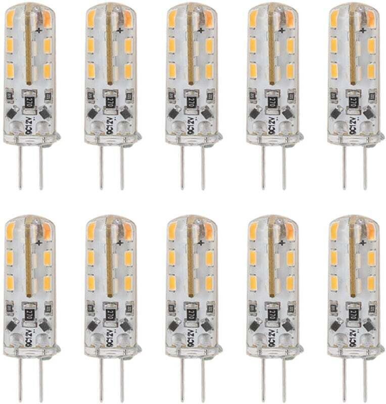 Vtizikl 10 pièces G4 LED ampoule 1.5W DC12V blanc chaud 3000K 110LM Bi broches ampoules LED pour armoire éclairage cour
