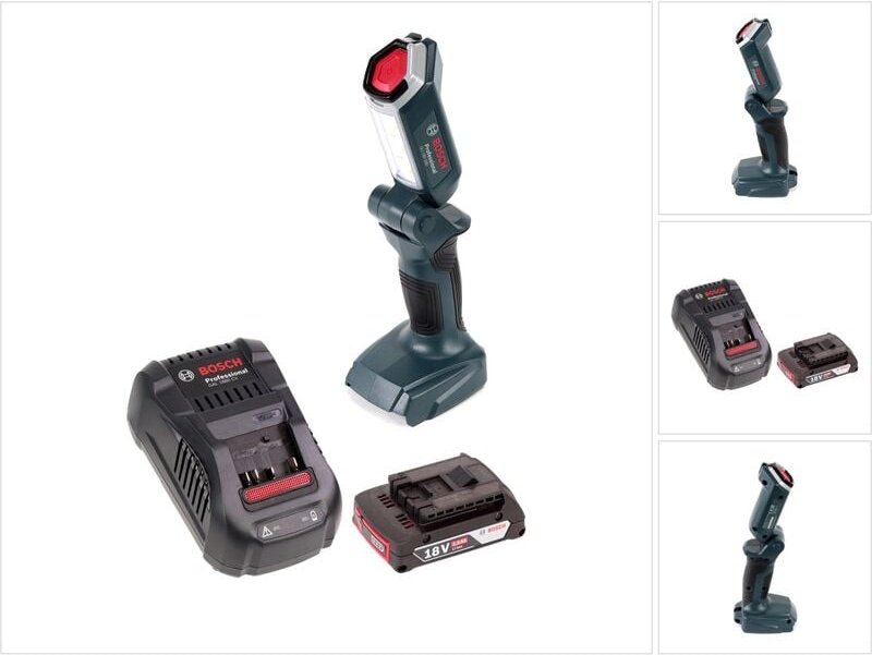 Bosch GLI 18V-300 Akku LED Lampe 18V 300lm + 1x 2,0 Ah Akku + Ladegerät