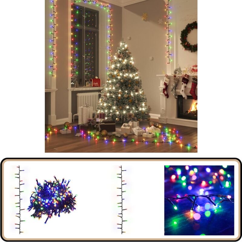 LED-Lichterkette mit 1000 LEDs Mehrfarbig 25 m pvc - Weihnachtsdeko - LED-Lichtringe - Lichterkette - Multicolor Beleuch...