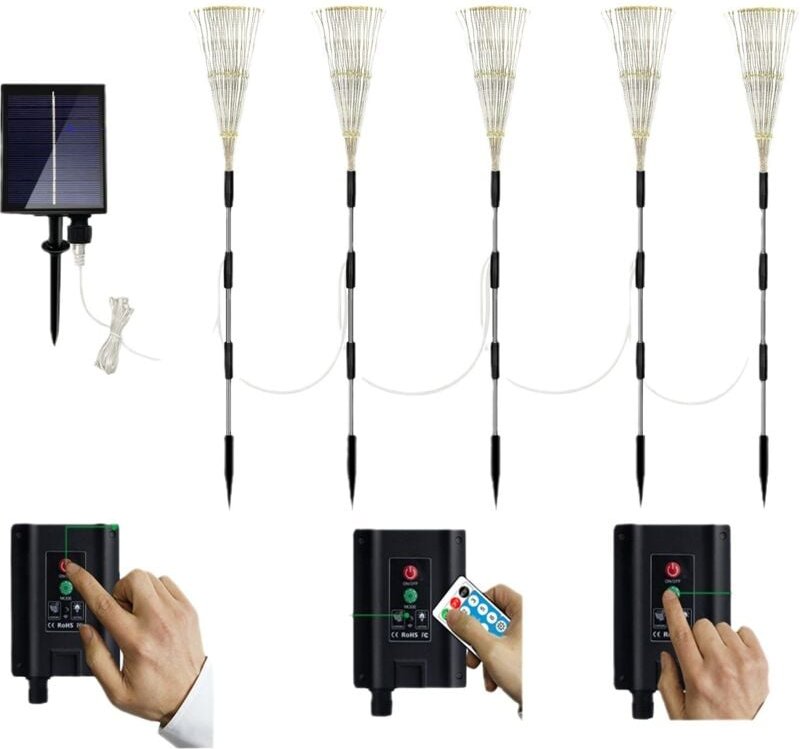 Lycxames - Set von 5 Solar Lichter Outdoor Solar Landschaft Beleuchtung Solar Garten Lichter
