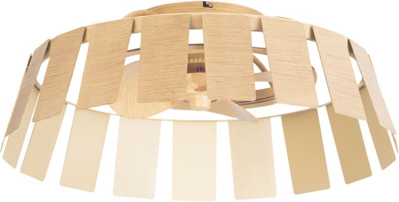 Forlight - Ventilador de techo Flip con luz led Efecto Madera tw 2700-6000K IP44 28W