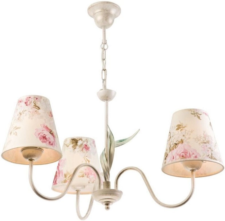 Lamkur Lighting - Lamkur Aleksis Mehrarmige Pendel-Deckenleuchte mit Stoffschirmen, weiß, 3x E27