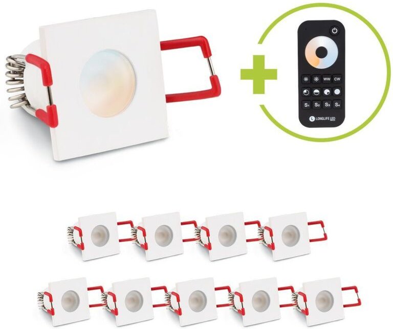 Einbaustrahler Mini Livorno eckig 3W CCT IP65 - Farbe: weiß - Anzahl: 10x