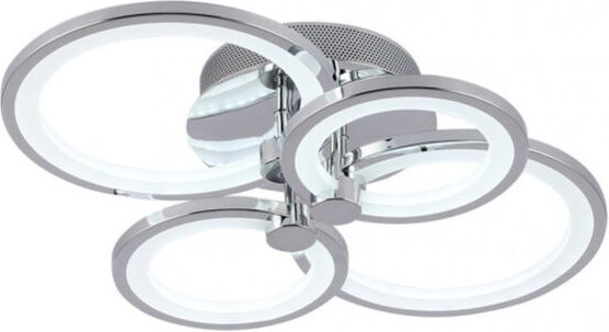 Fabrilamp - deckenleuchte sydney 76w 3000-4000-6500k chrom 13,5x55x41 cm 10260lm dimmbar, memory und fernbedienung