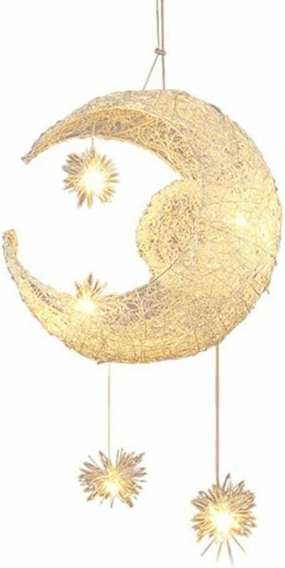 5 LEDs Pendelleuchte Deckenleuchte Kronleuchter Hängelampe Mond Sterne Lampe für Kinderzimmer Wohnzimmer