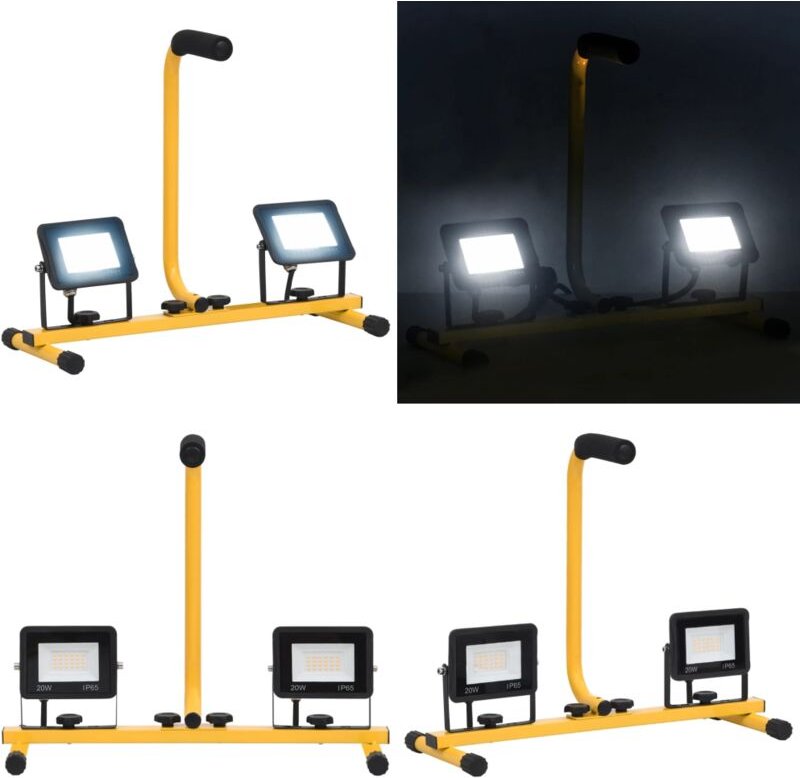 LED-Fluter mit Handgriff 2x20 W Kaltweiß - LED Flutlicht - LED Flutlichter - Home & Living