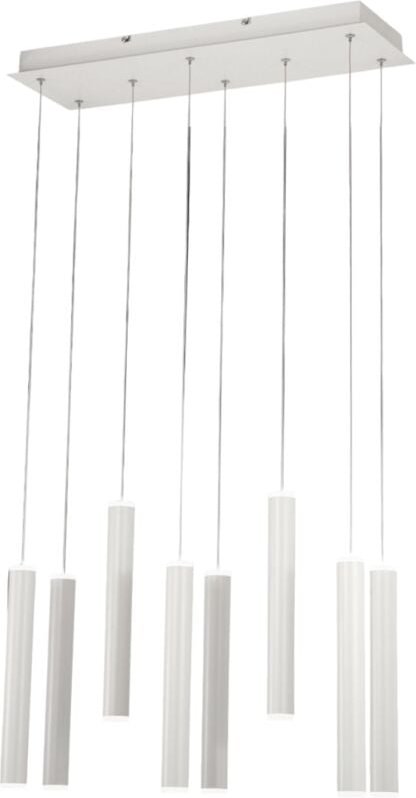 Thumbnail - Fabas Luce Prado 8-flammige Pendelleuchte - 52W dimmbare led - Mattweißes lineares Design