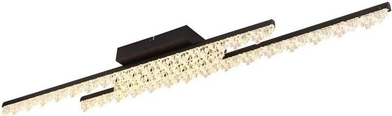 Thumbnail - Deckenleuchte Deckenlampe Wohnzimmerlampe Metall schwarz LED Acrylkristalle L 102 cm