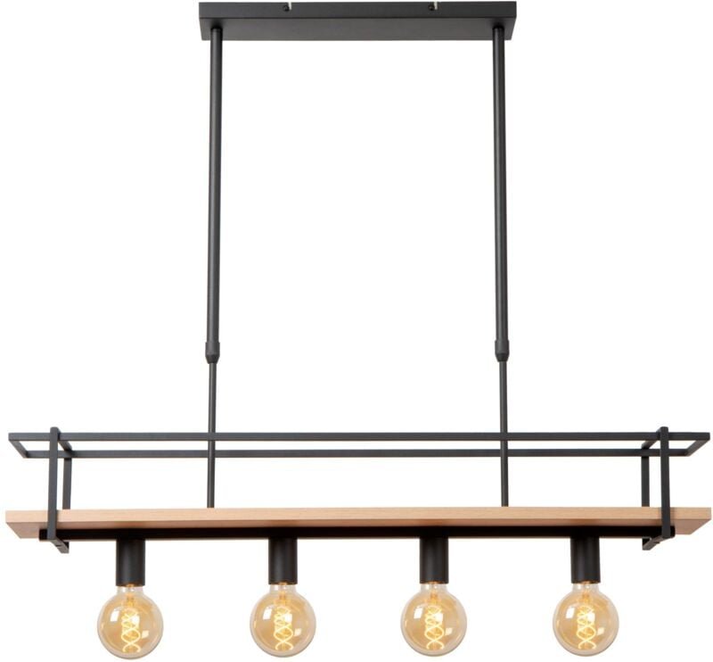 Milonga - Pendelleuchten - 4xE27 - Schwarz - Lucide