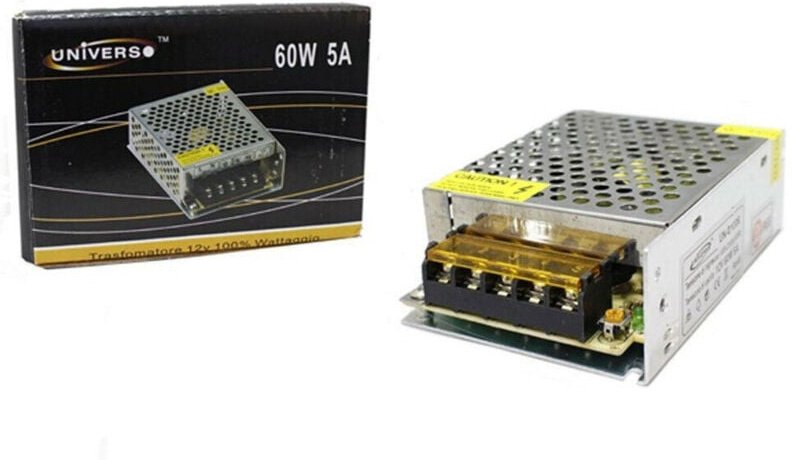 Trade Shop Traesio - Trade Shop - 12V 5 switch transformer 60 watt top qualität S-5AA -