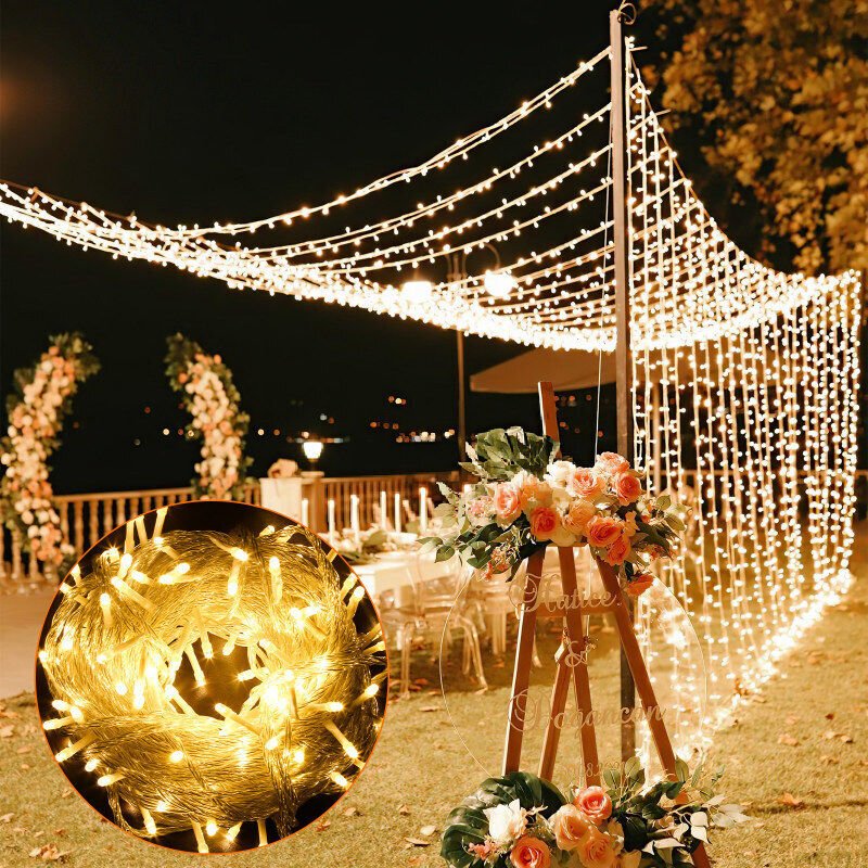 SWANEW LED lichterkette Lichtervorhang Deko Vorhanglichtermit 100 LED 8 Lichtmodi USB Lichterkette Beleuchtung für Weihn...