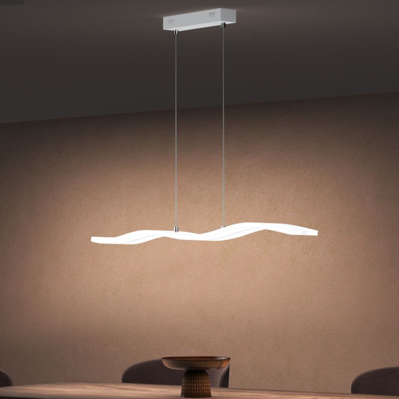 Pendelleuchte 97cm led Hängelampe Dimmbar mit Fernbedienung 3000K/4000K/6000K Verstellbares Kabel 36W Weiß Hängeleuchte ...