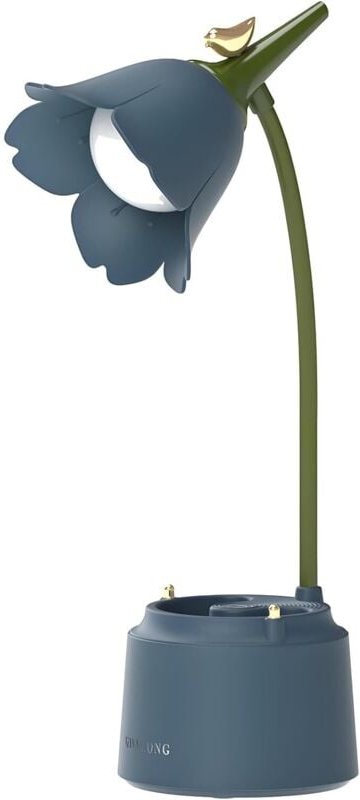 Thumbnail - LED-Schreibtischlampe für Kinder, wiederaufladbare Tischlampe mit Blumenvogel-Motiv, Leselampe mit einstellbarem Licht u...