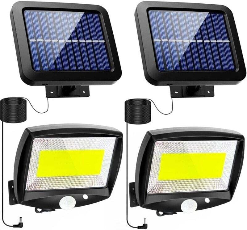 Lampe Solaire Exterieur avec Détecteur de Mouvement Spot Étanche IP65 3 Modes pour Jardin Garage Patio