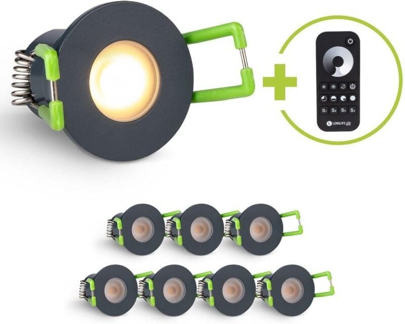 Einbaustrahler Mini Livorno 3W 2700K IP65 - Farbe: anthrazit RAL 7016 - Anzahl: 8x