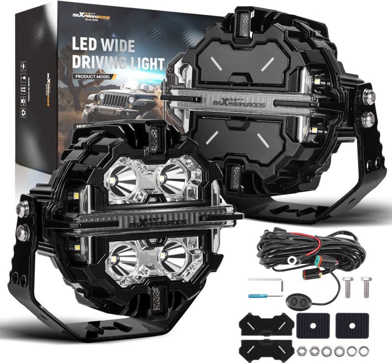 5'' LED Fahrlicht Off Road Pod Lichter Weiß+ Bernstein DRL Spot Strahl IP68 178W