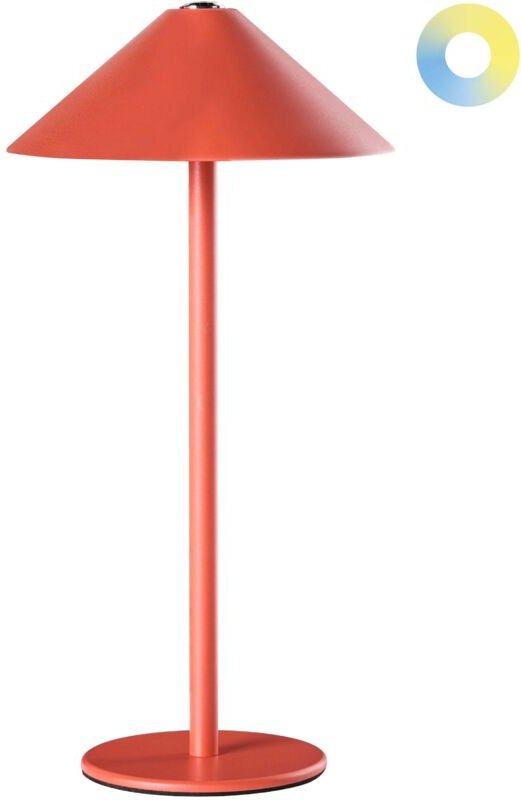 Kabellose LED Tischlampe MODJO mit Dimmer Metall Rot