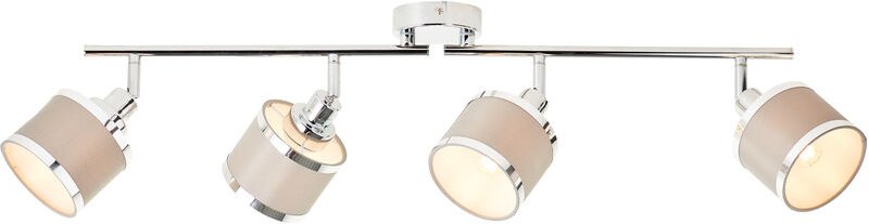 Brilliant - Alexia Spotrohr 4flg chrom/grau Metall/Textil 4x D45, E14, 28 w, Geeignet für Tropfenlampe (nicht enthalten)