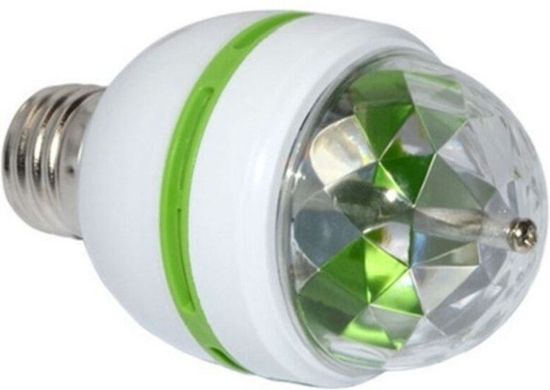 1 Stück RGB-LED-Drehbirne mit E27-Schraubsockel, mehrfarbig, 3 W, Partybirne