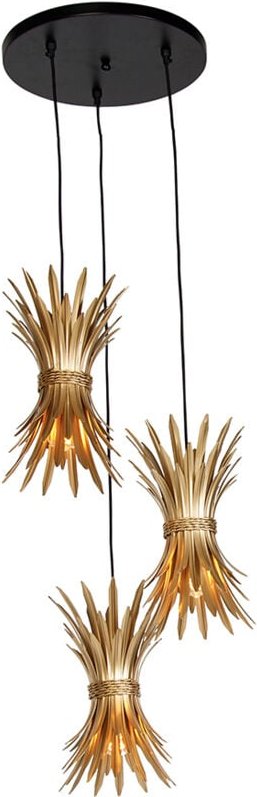 Art-Deco-Hängelampe Gold 3-flammig - Wesley