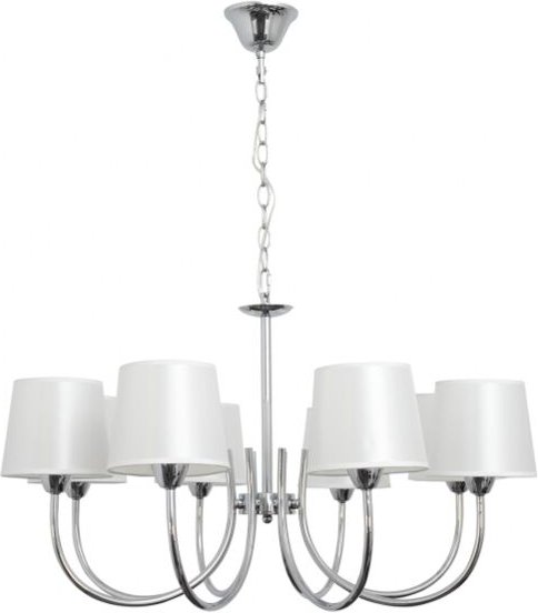 FABRILAMP Lampara Guadalajara 8xe14 Cromo Pantalla Blanco