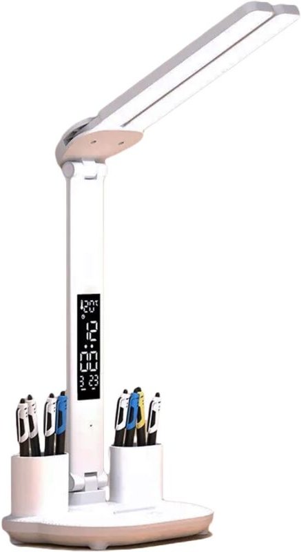 LED-Schreibtischlampe mit zwei Köpfen, Schreibtischlampe mit Touch-Steuerung und USB-Aufladung, 3 Farben, 5 Helligkeitss...