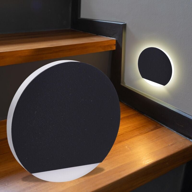 LED Treppenleuchte rund schwarz - Lichtfarbe: CCT 1,5W - Lichtaustritt: Orbis