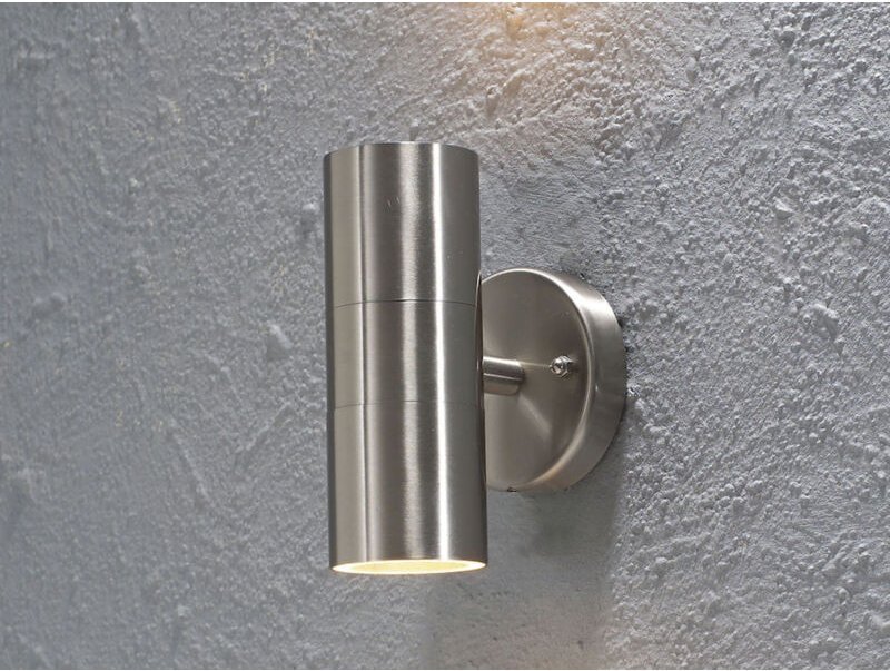 Moderne Up-Down Außenwandleuchte MODENA, Höhe 17cm, Edelstahl