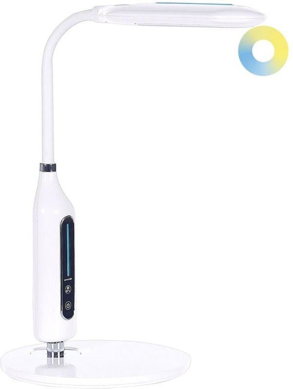 LED-Schreibtischlampe Weiß Metall und Silikon Dimmbar Verstellbarer Arm 3 Farbtemperaturmodi Modern Büro Ausstattung Arb...