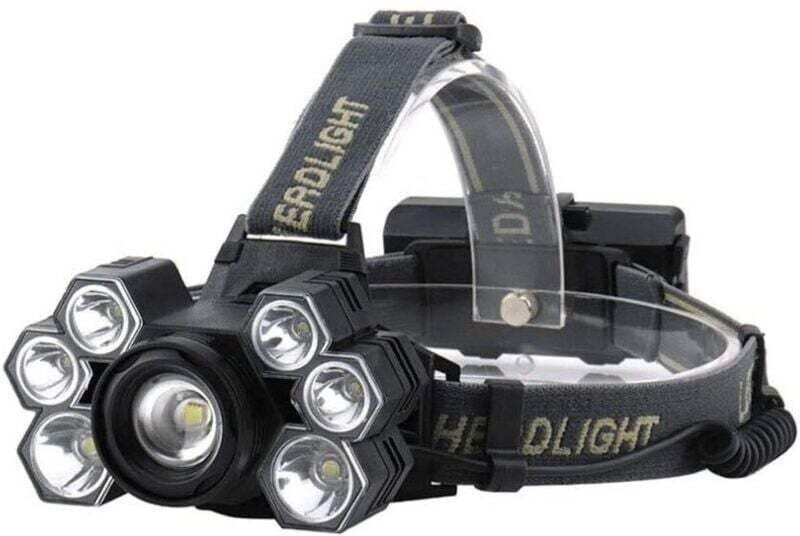 Leistungsstarke wiederaufladbare Frontlampe über USB, Frontlampe mit 7 LEDs, Taschenlampenlampe, Laterne