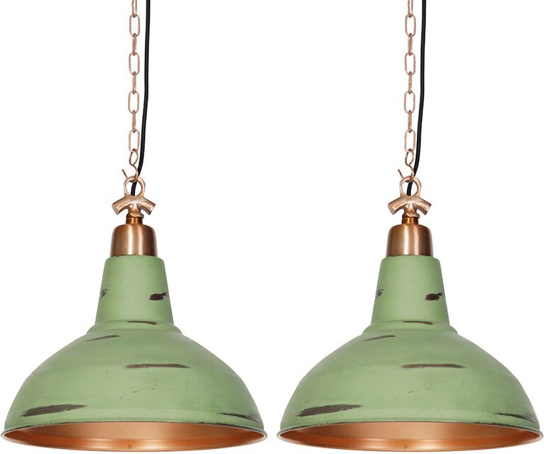 Set mit 2 Vintage Hängeleuchten aus Kupfer - Goliath groß