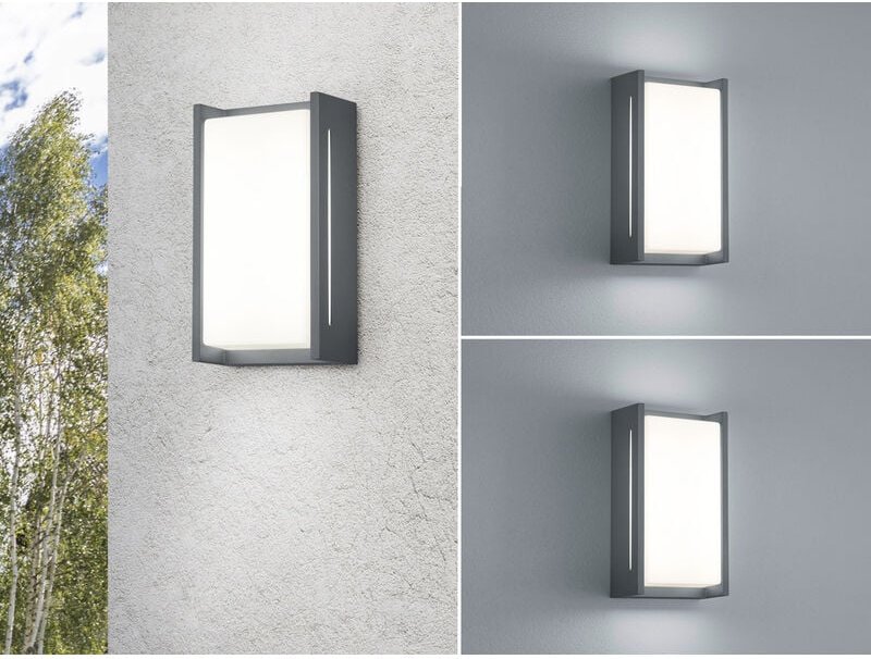 Thumbnail - Trio Leuchten - Modernes led Außenwandleuchten 2er set aus Aluminium in Anthrazit, IP54