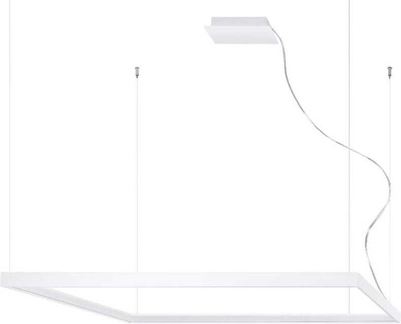 Hängelampe Pendelleuchte Designleuchte weiß led Wohnzimmerleuchte Alu h 150 cm