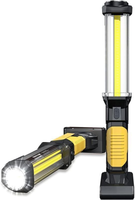Wiederaufladbare LED-Arbeitsleuchte, COB-Inspektionsleuchte, Taschenlampe mit Magnet, extrem leistungsstark