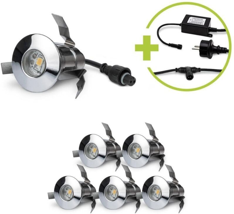 Thumbnail - LED Einbaustrahler Set 6St. inkl. Netzteil 0.6W IP67 3000K Ø2438.5mm