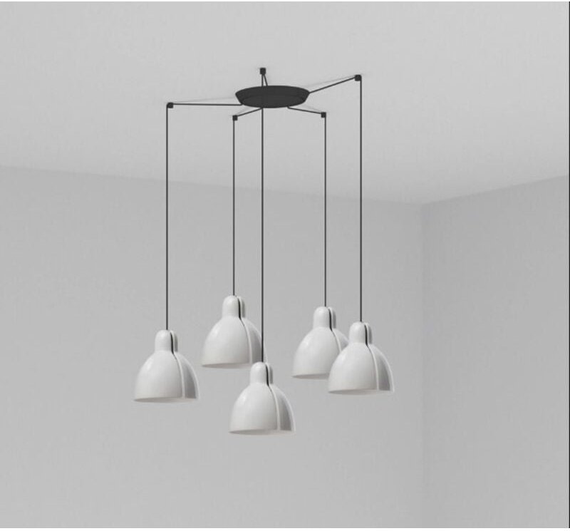 Faro Venice 5-flammige weiße Cluster-Tropfen-Pendelleuchte