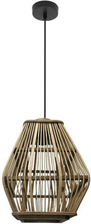 Hängeleuchte de Deckenleuchte Tojar Schwarz/Natur Bambus 1xe27 23d