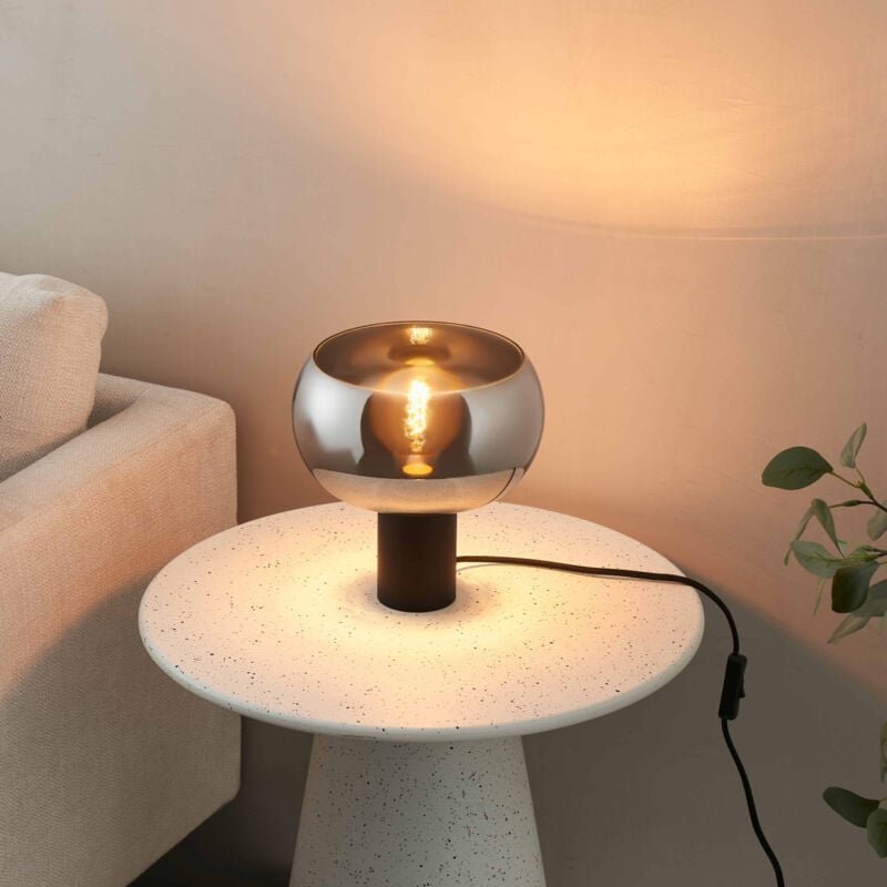 Moderne Tischleuchte mit Rauchglasschirm - Milan