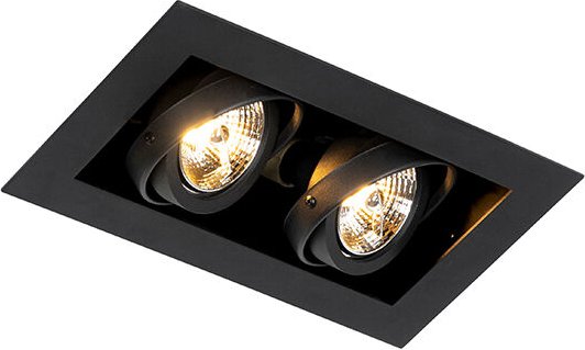 Moderner Einbaustrahler schwarz 2-flammig verstellbar - Oneon 70