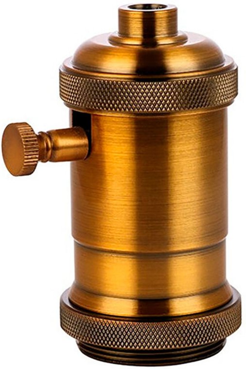 Vintage-Drehdimmerfassung E27 4 A 150 W 250 V Messing Gebleicht 50 x 93 mm