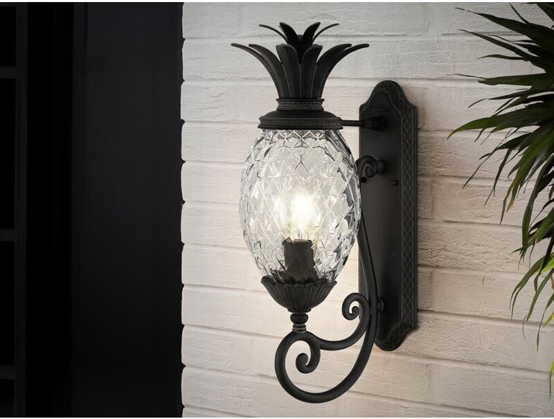 Hinkley - Ausgefallene Außenwandleuchte plantation Schwarz, Höhe 54cm