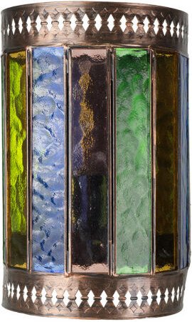 Fabrilamp - akunadecor Handgemachte Wandlampe Casablanca 1xe27 Braun/Farben 25x1 De .6d