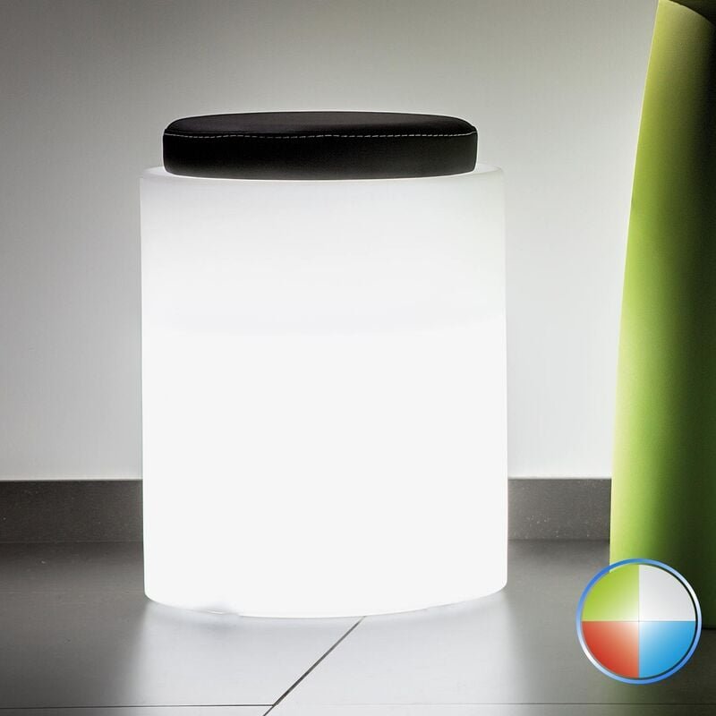 Idralite - Sitzhocker rund mt Led aus Harz mod. Round ø 40 cm multicolor led mit Batterie