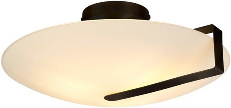 Searchlight Sundial Deckenleuchte - Schwarzes Metall und Milchglas