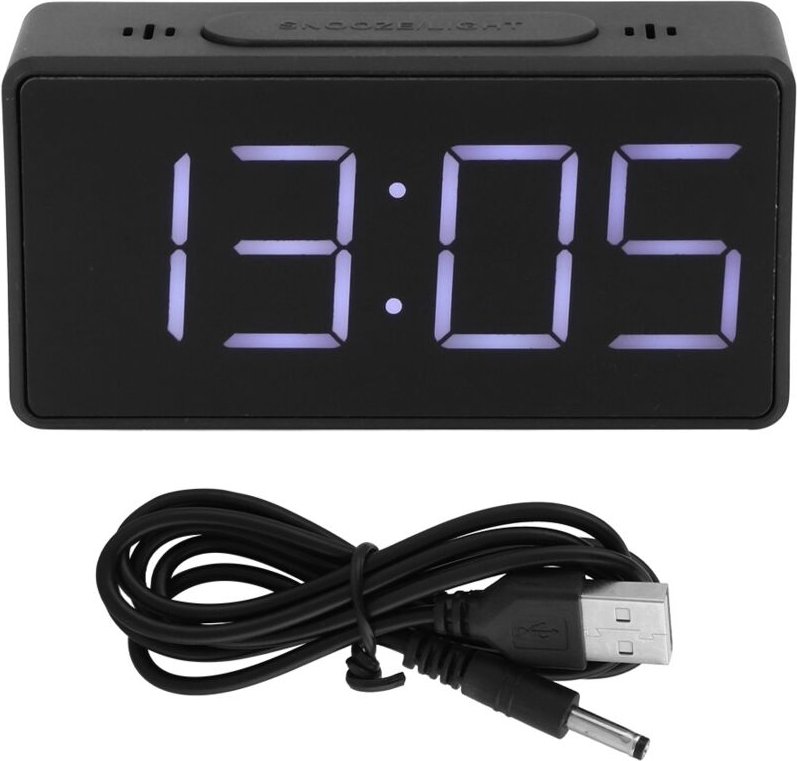 Eosnow Einfache elektronische Uhr, LED-Nachttischalarm mit Schlummerfunktion für den Heimgebrauch von Studenten (Schwarz...