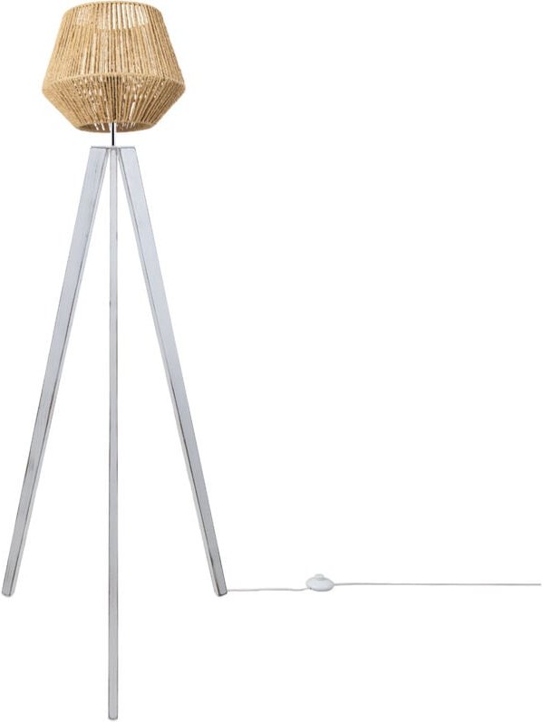 Stehlampe Modern Wohnzimmer Schlafzimmer Rattan Optik Boho Korb Stehleuchte E27 Natur (Ø33 cm), Stehleuchte Weiß - Paco ...