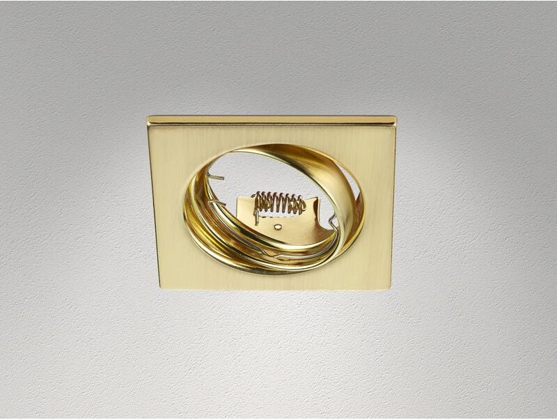 Eckiger Deckeneinbaustrahler JURA schwenkbar in Messing matt GU10