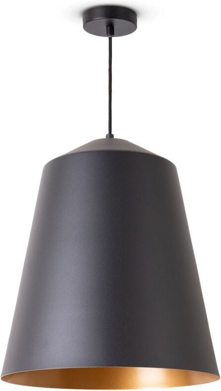 Thumbnail - Pendelleuchte Wohnzimmer Hängelampe Esstisch Küche Lampenschirm Industrial Pendelleuchte - Schwarz, Gold (Ø36.5 cm) - Pa...